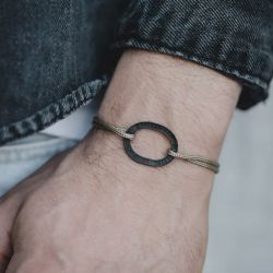 Bracelet Le Sou Français  - le Bastille Charbon beige