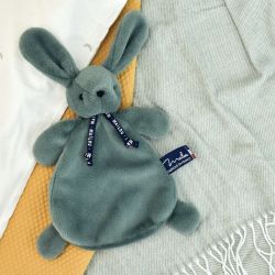 Doudou Lapin Made in France vert sauge