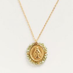 Palas Collier médaille Santa Maria Shiny Green