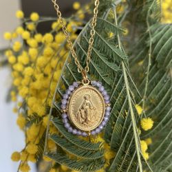 Palas Collier médaille Santa Maria Mauve Madrugada