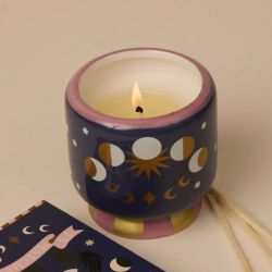 Bougie Parfumée Adopo "Moon" peinte à la main - Jasmin et Rose