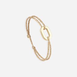 Bracelet petit maillon plat Or - Or lurex
