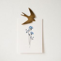 Poussières de rues - Bijou Mural aimanté grande Hirondelle 2