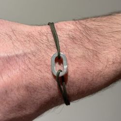 Bracelet petit maillon plat - Kaki