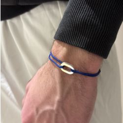 Bracelet petit maillon plat - Bleu