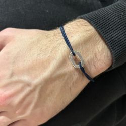 Bracelet petit maillon plat - Marine