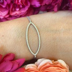 Bracelet élastique argent Ovy strass