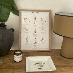 Affiche illustrées "Vin & Yoga" femme