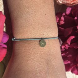 Bracelet élastique vert Love or