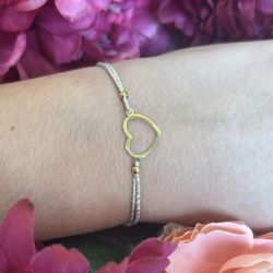 Bracelet élastique or Coeur or