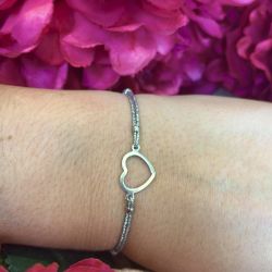 Bracelet élastique argent Coeur argent