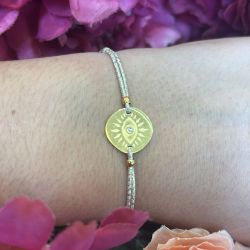 Bracelet élastique or Oeil or