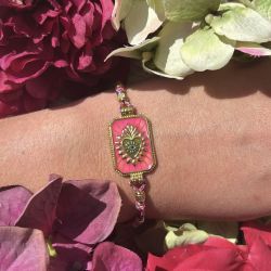 Bracelet scapulaire rose coeur
