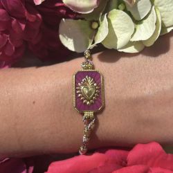 Bracelet scapulaire violet coeur 