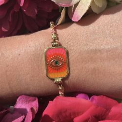 Bracelet scapulaire orange oeil 