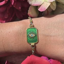 Bracelet scapulaire vert oeil 