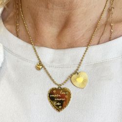 Collier 3 Coeurs amour doré