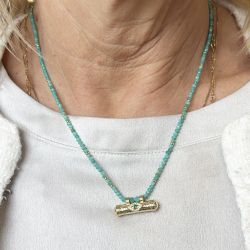 Collier amazonite Talisman oeil