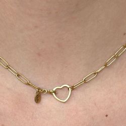 Collier chaine coeur doré