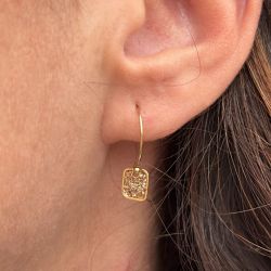 Boucles d'Oreille Carré d'or Poëmia