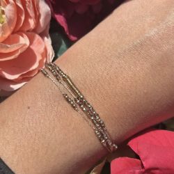 Bracelet Anna 3 tours or rose Poëmia