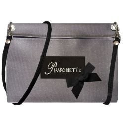 Sac Pochette Personnalisé - Scintillant Gris
