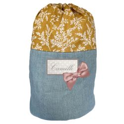 Sac à dos personnalisé bébé - Floral moutarde