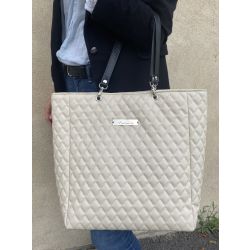 Sac Cabas Personnalisé - Matelassé Ecru