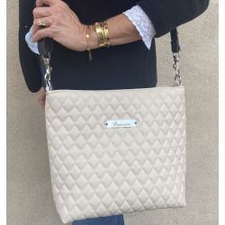 Sac Bandoulière Personnalisé - Matelassé Ecru