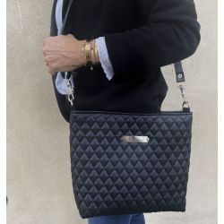 Sac Bandoulière Personnalisé - Matelassé Noir