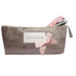 Trousse Scolaire Personnalisée - Paillette taupe