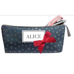 Trousse Scolaire Personnalisée - Bleu Etoile argent