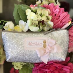 Trousse Scolaire Personnalisée - Paillette argent