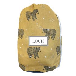 Sac à dos personnalisé bébé - Ours moutarde