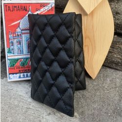 Porte monnaie plat Matelassé Noir