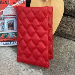 Porte Monnaie plat Matelassé Rouge