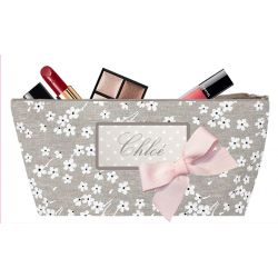 Trousse Personnalisée - Fleurs blanches