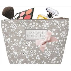 Trousse de Toilette Femme - Enduit Fleurs blanches