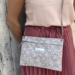 Sac Pochette Personnalisé - Fleurs blanches