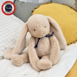 Peluche Lapin Made in France beige 37cm