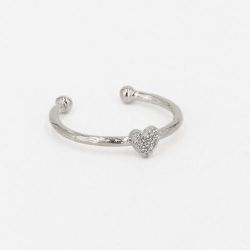 Nilaï - Bague Lily - coeur argentée 