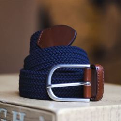 Ceinture tressée élastique - bleu marine