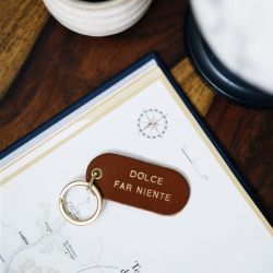 Porte clé en cuir - dolce far niente