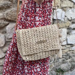 Sac raphia bandoulière - Ibiza nature