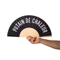 Fisura - éventail "Putain de chaleur" noir