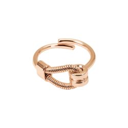 Bague ajustable en corde de basse - or rose 