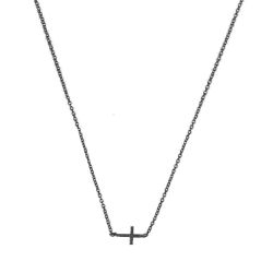Collier petite croix - noir 