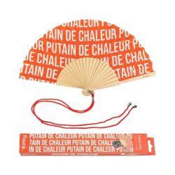 Fisura - éventail rouge "Putain de chaleur"