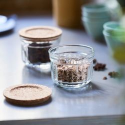 Set de 2 verrines conservation sèche avec couvercle en liège