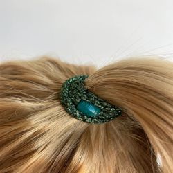 Elastique cheveux KKNEKKI - Vert army Glitter